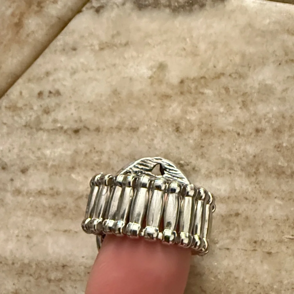 Vintage-Inspired Silver Ring with Coral Stone| Boho Ring |Casual Ring 🪸